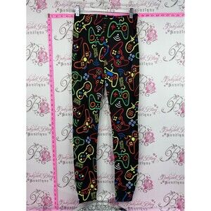 Leggings tights gamer control Black Video Game Controller Print Leggings
